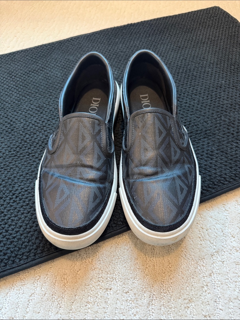 Dior Black & White Men’s Slip-On Loafers - Picture 2 of 4